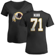 Charles Mann Women's Washington Redskins Name & Number Logo Slim Fit T-Shirt - Black