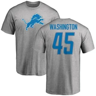 Charles Washington Detroit Lions Name & Number Logo T-Shirt - Ash