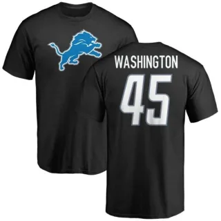 Charles Washington Detroit Lions Name & Number Logo T-Shirt - Black