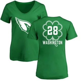 Charles Washington Women's Arizona Cardinals Green St. Patrick's Day Name & Number V-Neck T-Shirt