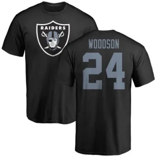 Charles Woodson Oakland Raiders Name & Number Logo T-Shirt - Black