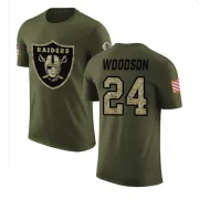 Charles Woodson Oakland Raiders Olive Salute to Service Legend T-Shirt