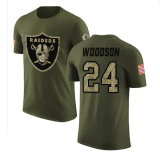 Charles Woodson Oakland Raiders Olive Salute to Service Legend T-Shirt