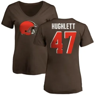 Charley Hughlett Women's Cleveland Browns Name & Number Logo Slim Fit T-Shirt - Brown