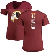 Charley Taylor Women's Washington Redskins Backer Slim Fit T-Shirt - Maroon