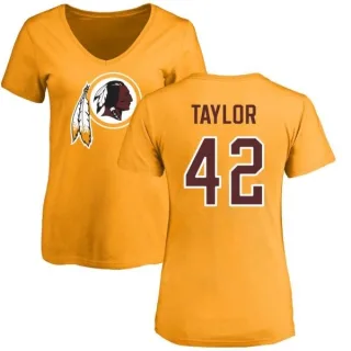 Charley Taylor Women's Washington Redskins Name & Number Logo Slim Fit T-Shirt - Gold