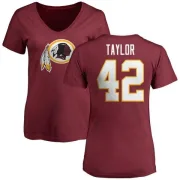 Charley Taylor Women's Washington Redskins Name & Number Logo Slim Fit T-Shirt - Maroon