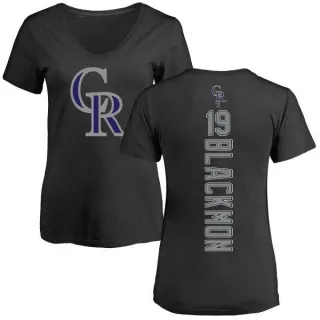 Charlie Blackmon Women's Colorado Rockies Backer Slim Fit T-Shirt - Black