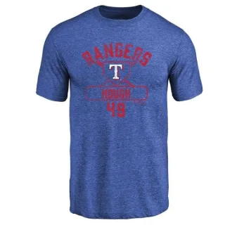 Charlie Hough Texas Rangers Base Runner Tri-Blend T-Shirt - Royal