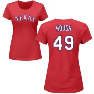 Charlie Hough Women's Texas Rangers Name & Number T-Shirt - Red