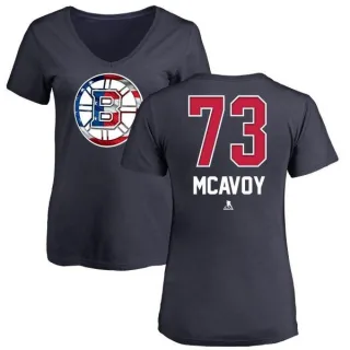 Charlie McAvoy Women's Boston Bruins Name and Number Banner Wave V-Neck T-Shirt - Navy