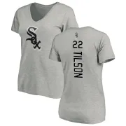 Charlie Tilson Women's Chicago White Sox Backer Slim Fit T-Shirt - Ash