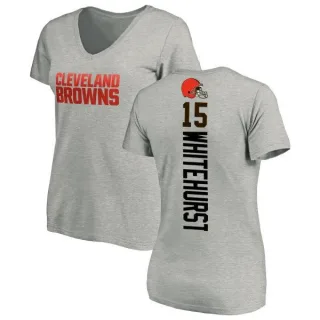 Charlie Whitehurst Women's Cleveland Browns Backer V-Neck T-Shirt - Ash