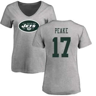 Charone Peake Women's New York Jets Name & Number Logo Slim Fit T-Shirt - Ash