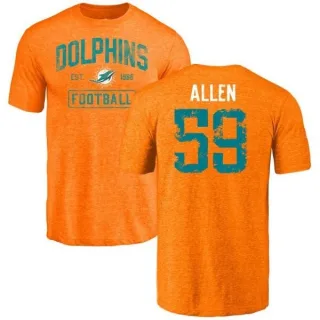 Chase Allen Miami Dolphins Orange Distressed Name & Number Tri-Blend T-Shirt