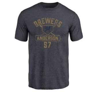 Chase Anderson Milwaukee Brewers Base Runner Tri-Blend T-Shirt - Navy