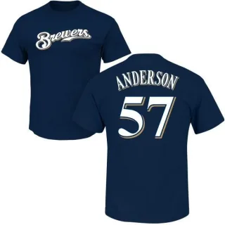 Chase Anderson Milwaukee Brewers Name & Number T-Shirt - Navy