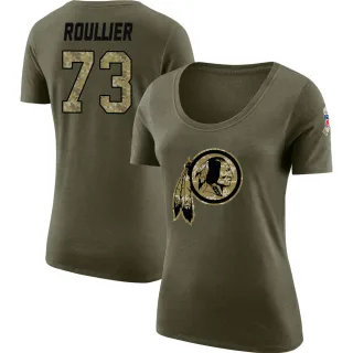 Chase Roullier Women's Washington Redskins Salute to Service Olive Legend Scoop Neck T-Shirt