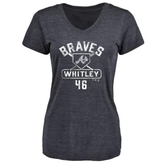 Chase Whitley Women's Atlanta Braves Base Runner Tri-Blend T-Shirt - Navy