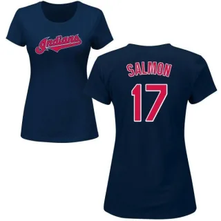 Chico Salmon Women's Cleveland Indians Name & Number T-Shirt - Navy