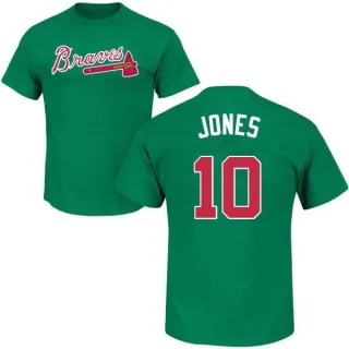 Chipper Jones Atlanta Braves St. Patrick's Day Name & Number T-Shirt - Green