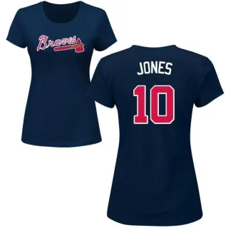 Chipper Jones Women's Atlanta Braves Name & Number T-Shirt - Navy