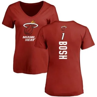 Chris Bosh Women's Miami Heat Cardinal Backer T-Shirt