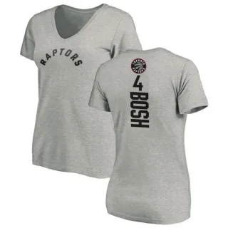 Chris Bosh Women's Toronto Raptors Ash Backer T-Shirt