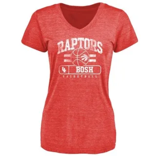 Chris Bosh Women's Toronto Raptors Red Baseline Tri-Blend T-Shirt