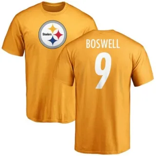 Chris Boswell Pittsburgh Steelers Name & Number Logo T-Shirt - Gold