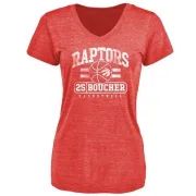 Chris Boucher Women's Toronto Raptors Red Baseline Tri-Blend T-Shirt