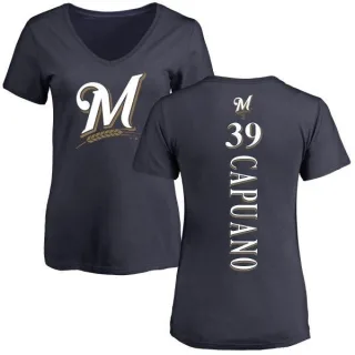 Chris Capuano Women's Milwaukee Brewers Backer Slim Fit T-Shirt - Navy