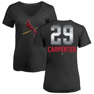 Chris Carpenter Women's St. Louis Cardinals Midnight Mascot V-Neck T-Shirt - Black