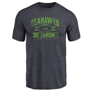 Chris Carson Seattle Seahawks Flanker Tri-Blend T-Shirt - Navy