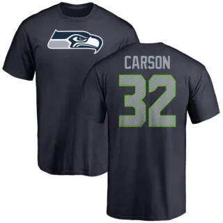 Chris Carson Seattle Seahawks Name & Number Logo T-Shirt - Navy