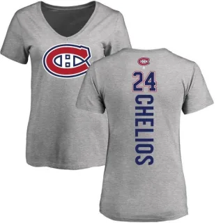 Chris Chelios Women's Montreal Canadiens Backer T-Shirt - Ash