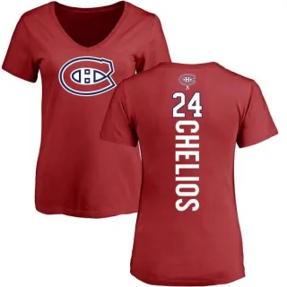 Chris Chelios Women's Montreal Canadiens Backer T-Shirt - Red