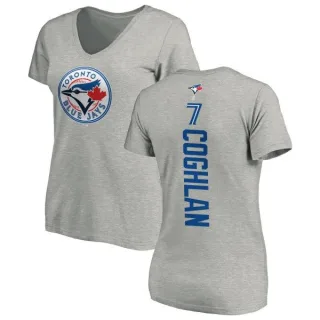 Chris Coghlan Women's Toronto Blue Jays Backer Slim Fit T-Shirt - Ash