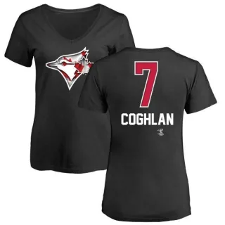 Chris Coghlan Women's Toronto Blue Jays Name and Number Banner Wave V-Neck T-Shirt - Black