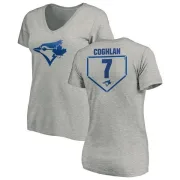 Chris Coghlan Women's Toronto Blue Jays RBI Slim Fit V-Neck T-Shirt - Heathered Gray