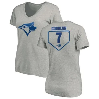 Chris Coghlan Women's Toronto Blue Jays RBI Slim Fit V-Neck T-Shirt - Heathered Gray