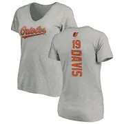 Chris Davis Women's Baltimore Orioles Backer Slim Fit T-Shirt - Ash