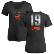 Chris Davis Women's Baltimore Orioles Midnight Mascot V-Neck T-Shirt - Black