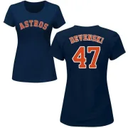 Chris Devenski Women's Houston Astros Name & Number T-Shirt - Navy