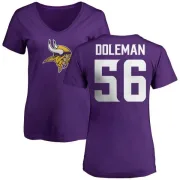 Chris Doleman Women's Minnesota Vikings Name & Number Logo Slim Fit T-Shirt - Purple