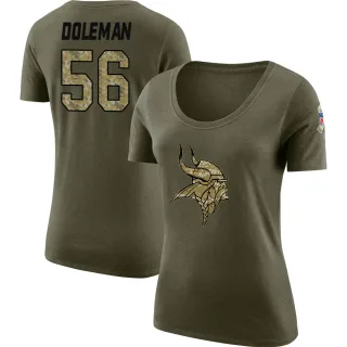 Chris Doleman Women's Minnesota Vikings Salute to Service Olive Legend Scoop Neck T-Shirt