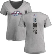 Chris Drury Women's Colorado Avalanche Backer T-Shirt - Ash