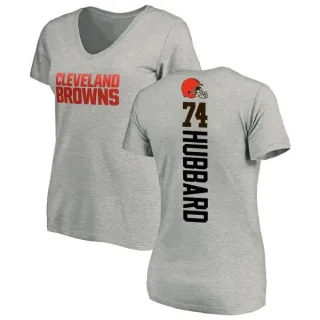 Chris Hubbard Women's Cleveland Browns Backer V-Neck T-Shirt - Ash