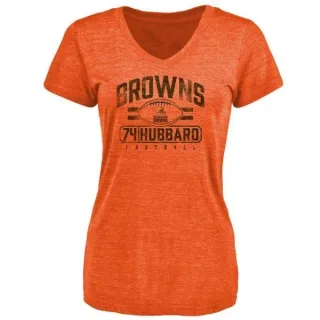 Chris Hubbard Women's Cleveland Browns Flanker Tri-Blend T-Shirt - Orange