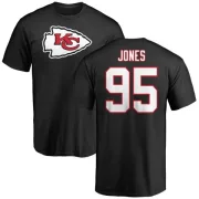 Chris Jones Kansas City Chiefs Name & Number Logo T-Shirt - Black